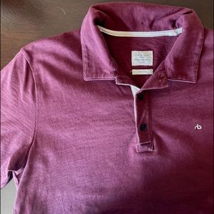 Rag & Bone Short Sleeve Polo Sz M Red